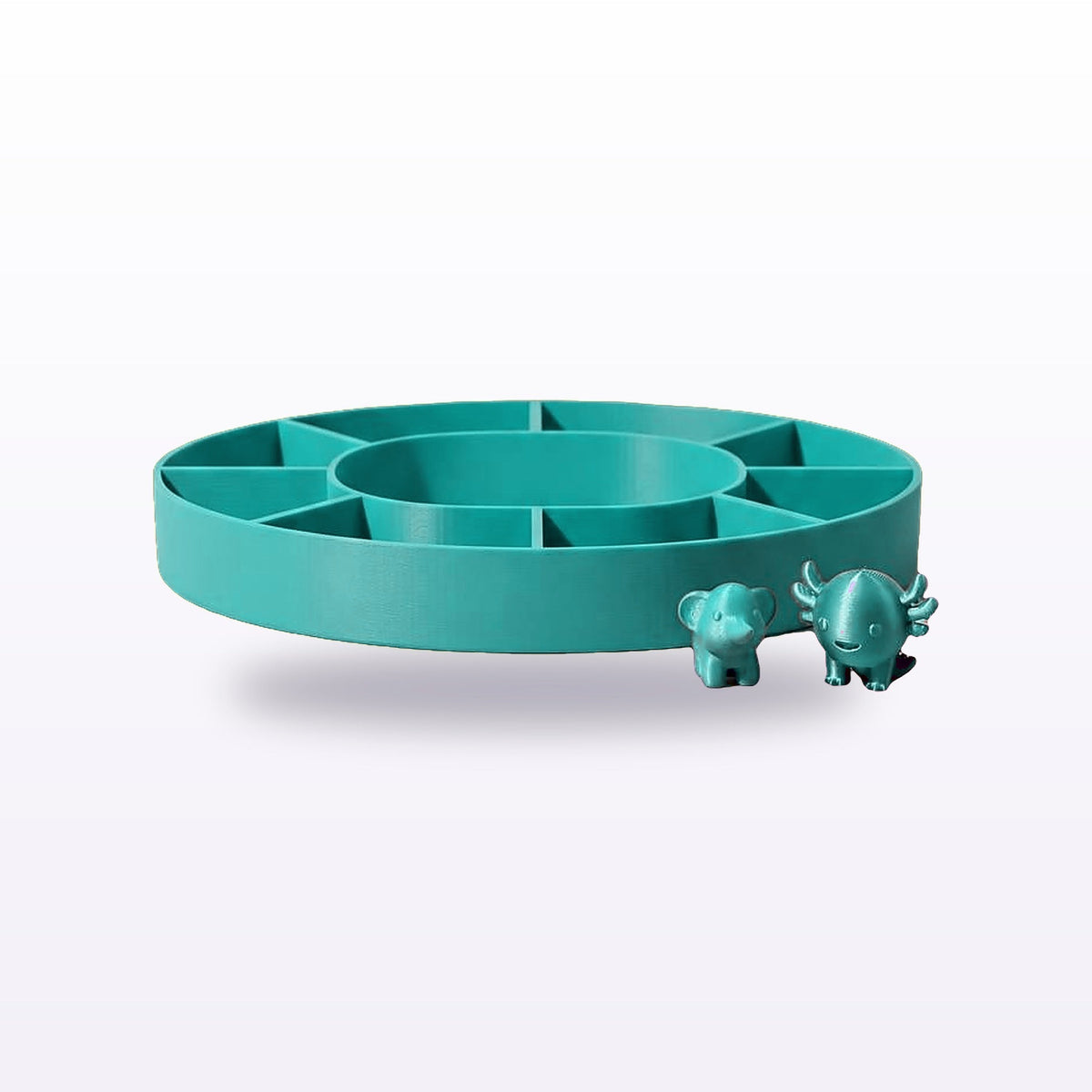 Formex 3D Printed Divided Snack & Serving Tray – 20cm, NZ Made in Teal