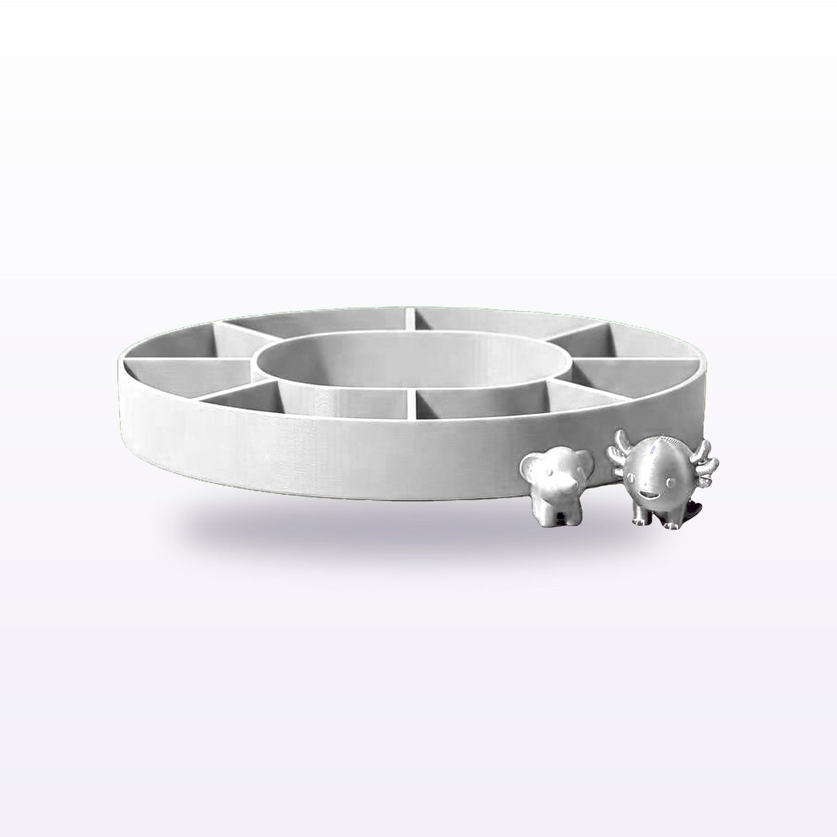 Formex 3D Printed Divided Snack & Serving Tray – 20cm, NZ Made in White