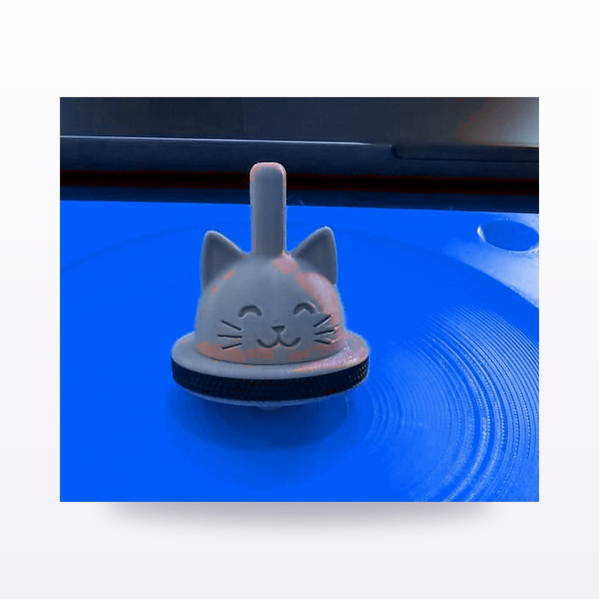 Formex 3D Printed Cat Spinning Top with Launcher – 14cm, NZ Made in Blue