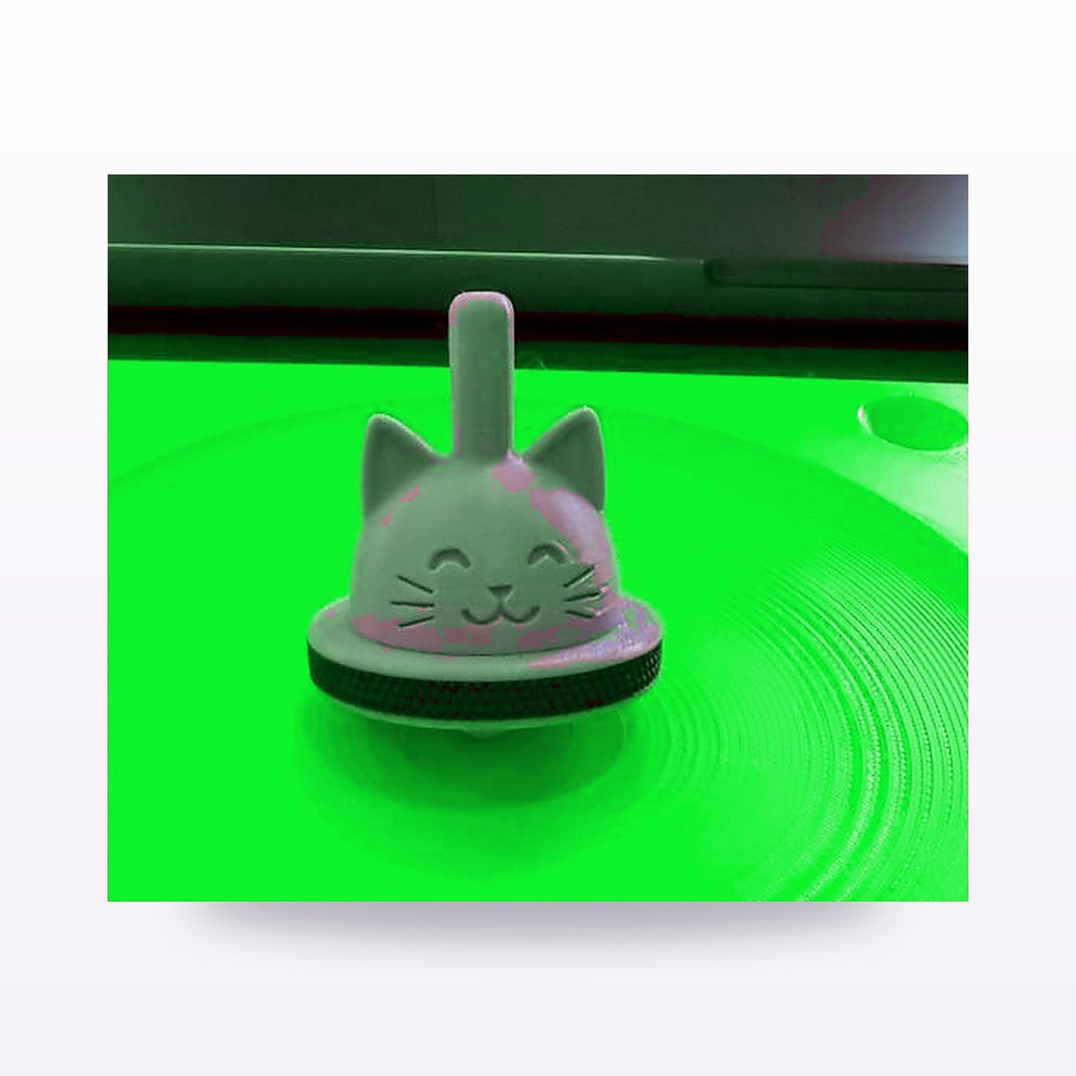 Formex 3D Printed Cat Spinning Top with Launcher – 14cm, NZ Made in Green