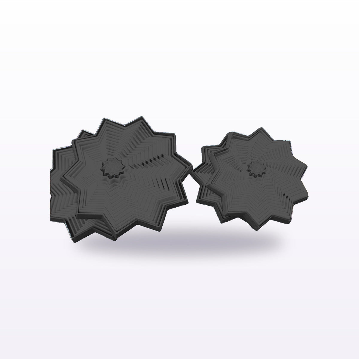 Formex 3D Printed Spiral Star Fidget Spinner Pair – 8cm, NZ Made in Black