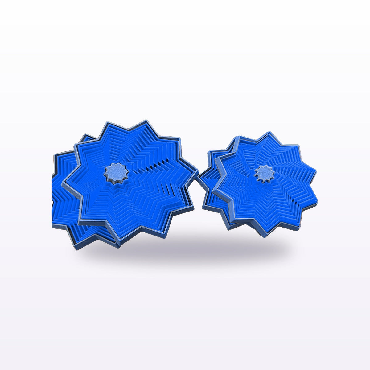 Formex 3D Printed Spiral Star Fidget Spinner Pair – 8cm, NZ Made in Blue