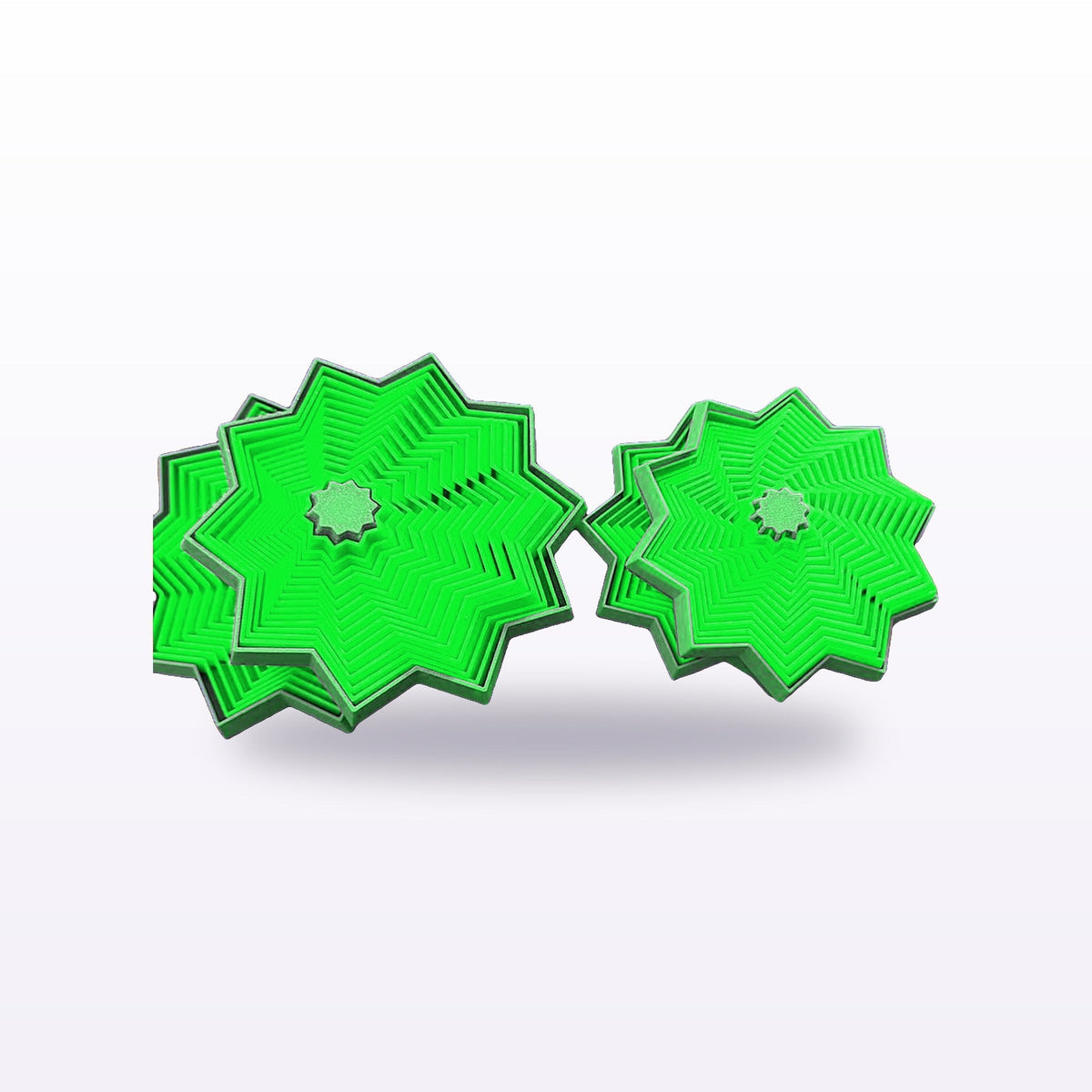 Formex 3D Printed Spiral Star Fidget Spinner Pair – 8cm, NZ Made in Green