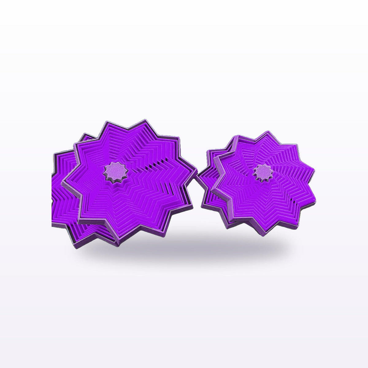 Formex 3D Printed Spiral Star Fidget Spinner Pair – 8cm, NZ Made in Purple