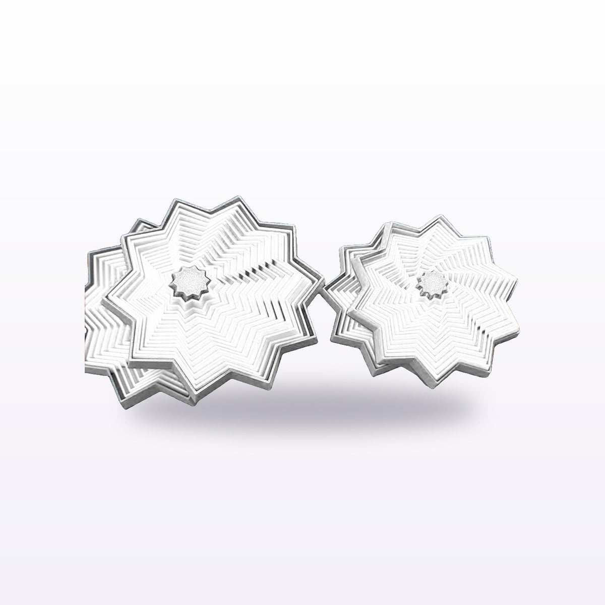 Formex 3D Printed Spiral Star Fidget Spinner Pair – 8cm, NZ Made in White
