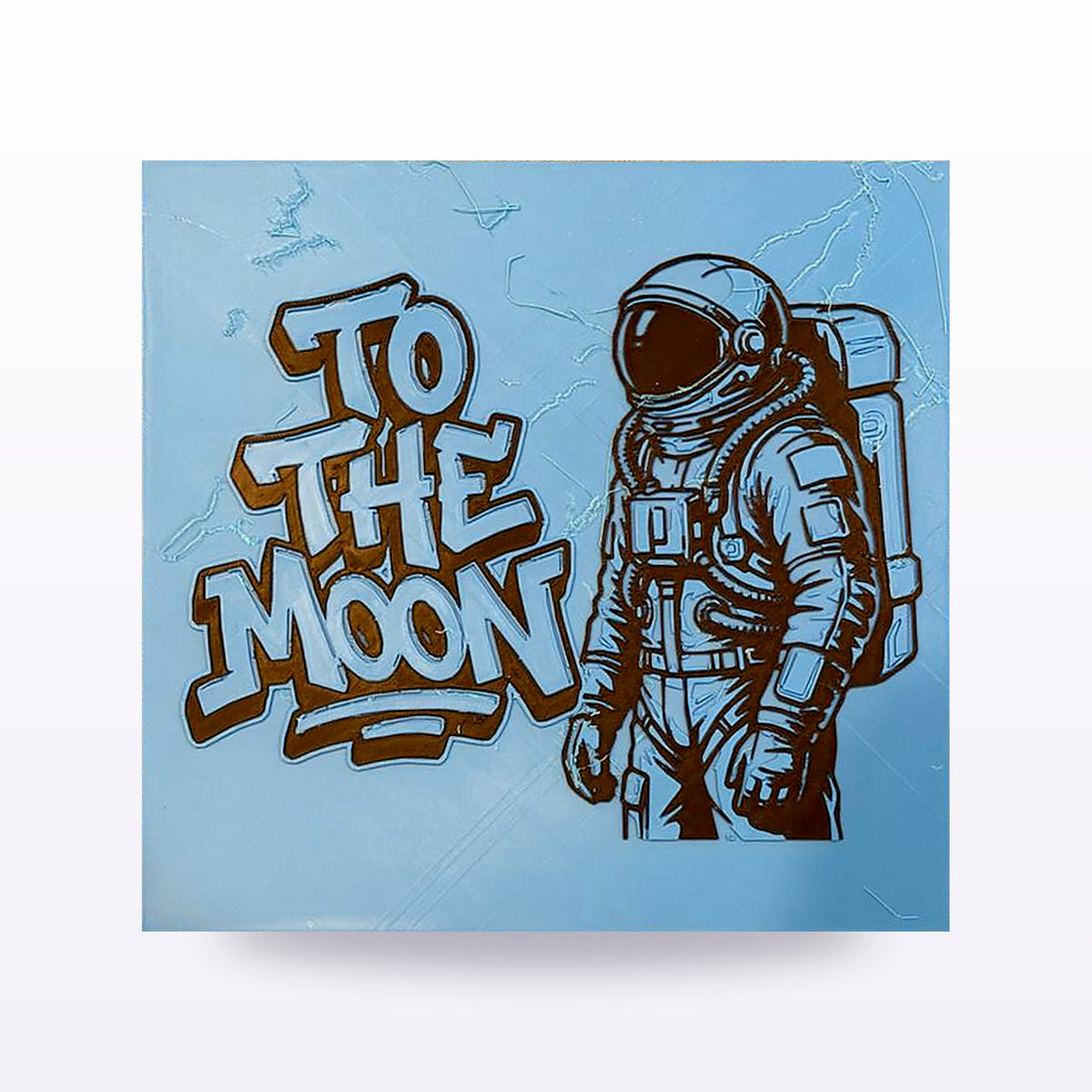 "To The Moon" wall tile in Sky Blue — 3D printed by Formex 3D Lab