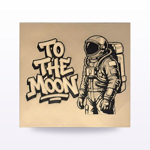 "To The Moon" wall tile in Cream — 3D printed by Formex 3D Lab