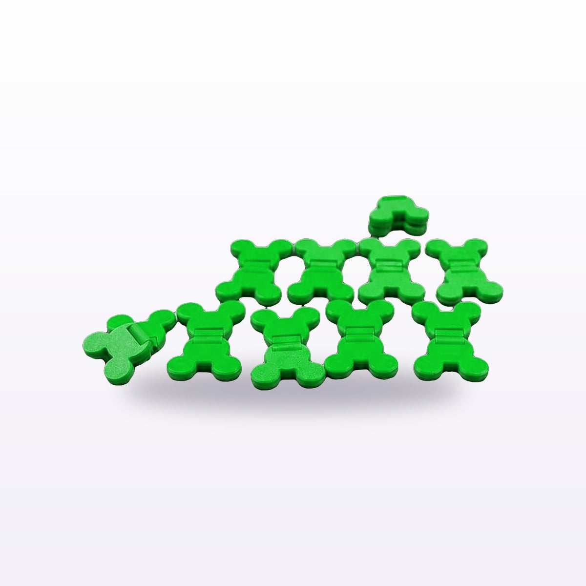 Formex 3D Printed Twist & Flip Fidget Chain Links – 12cm, NZ Made in Green