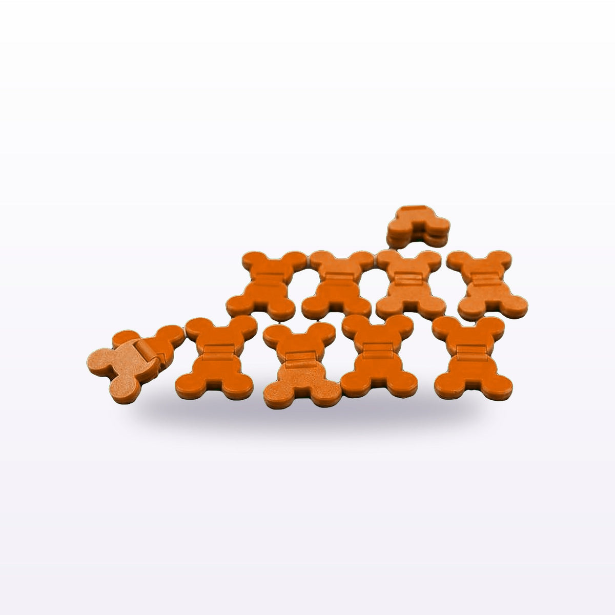 Formex 3D Printed Twist & Flip Fidget Chain Links – 12cm, NZ Made in Orange
