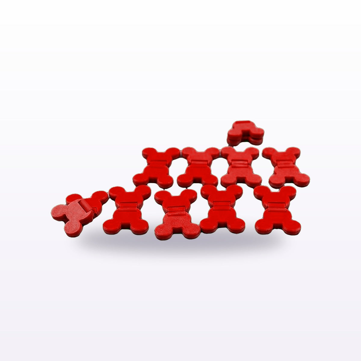 Formex 3D Printed Twist & Flip Fidget Chain Links – 12cm, NZ Made in Red