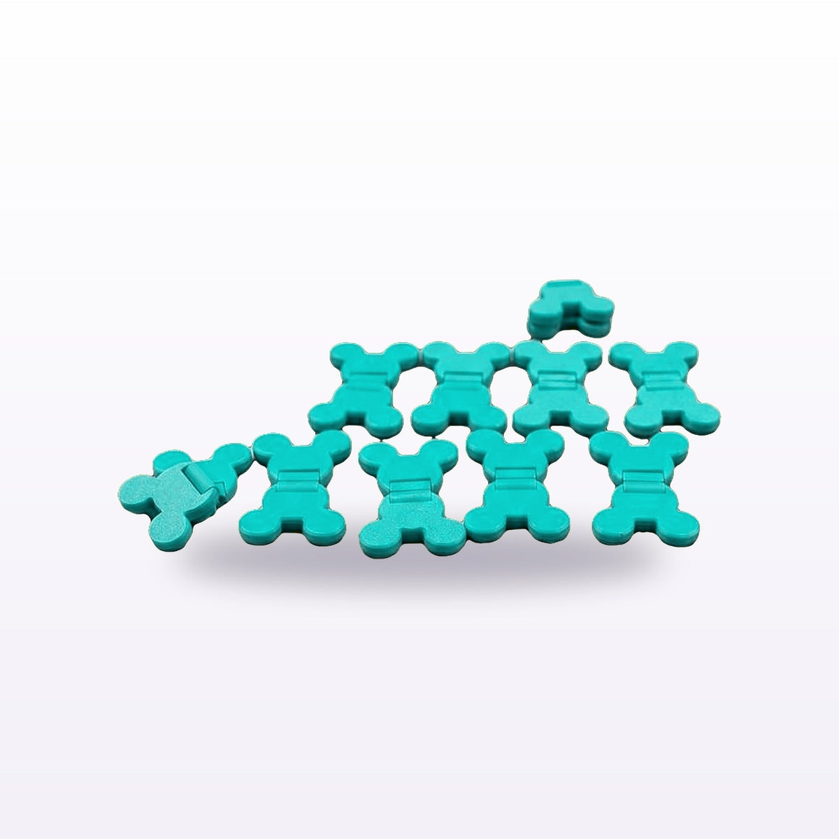 Formex 3D Printed Twist & Flip Fidget Chain Links – 12cm, NZ Made in Teal