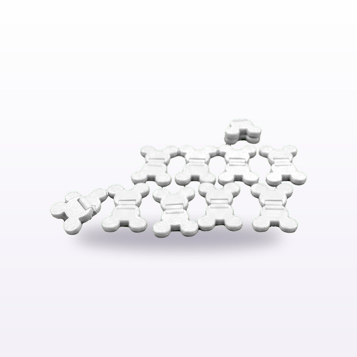 Formex 3D Printed Twist & Flip Fidget Chain Links – 12cm, NZ Made in White